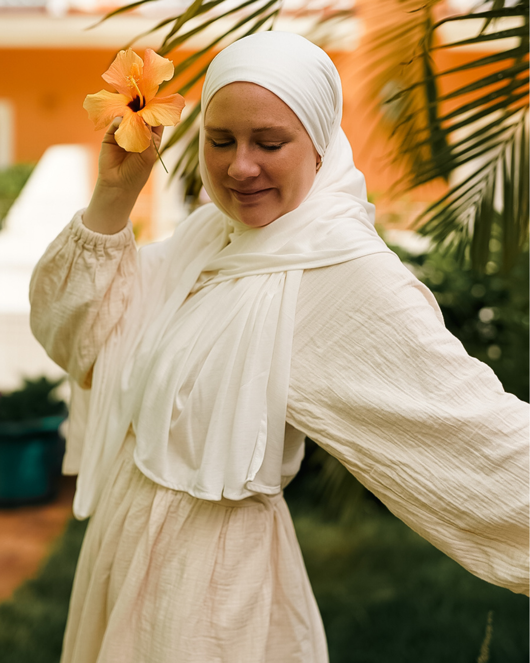 Ultra Light Hijab aus Lyocell & Smartcell "Vayla" XXL (Coconut)