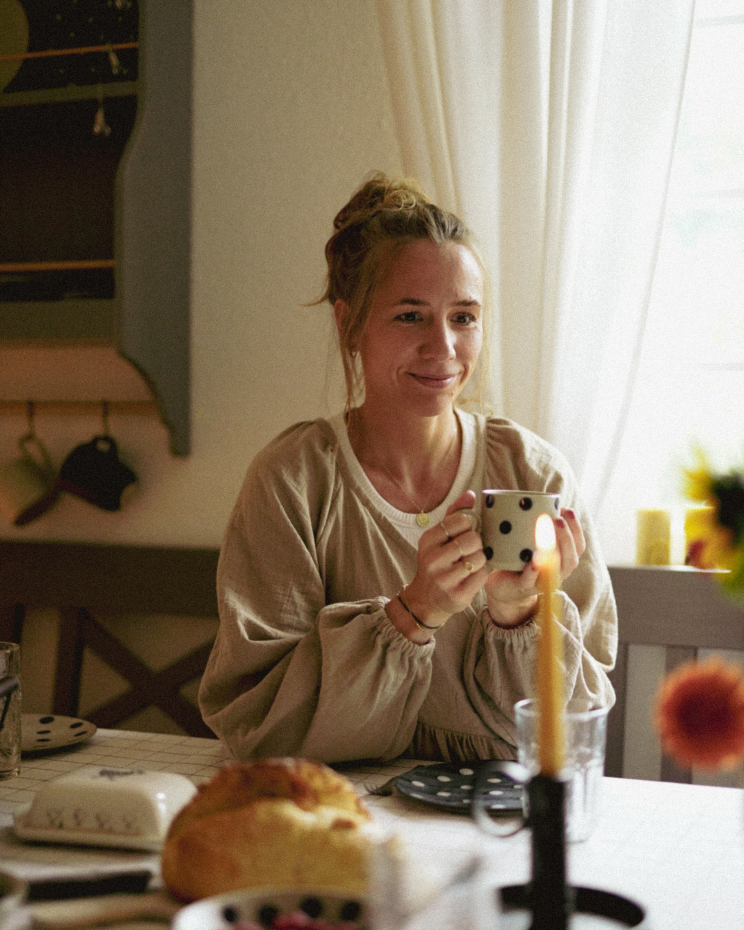 Stillfreundliche Wickel Abaya "Lunaria" aus Bio-Baumwolle (Vintage Taupe)