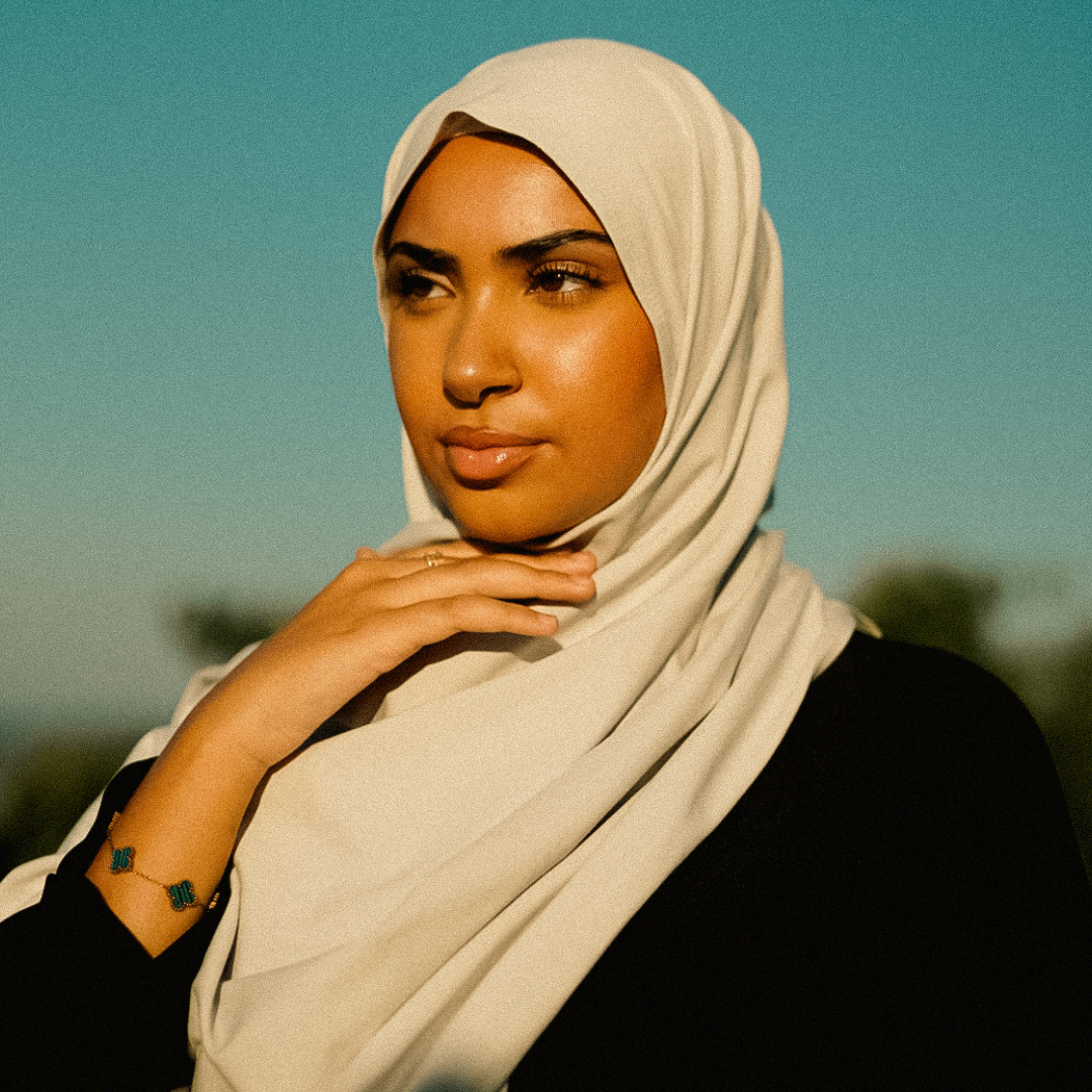 Imperfect Jersey Hijab aus Bio-Baumwolle Cloud -"Organica" - 010