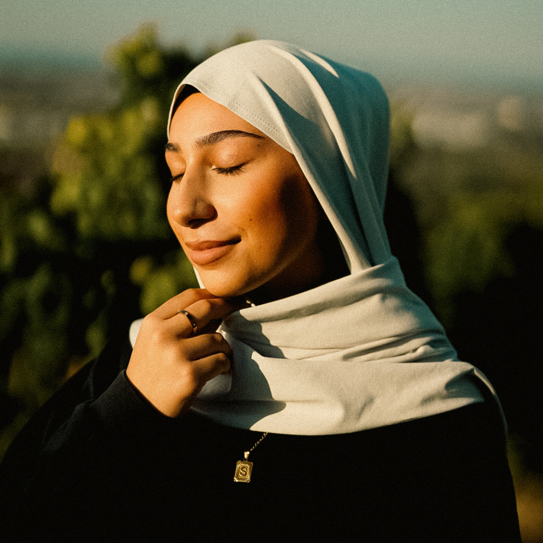 Imperfect Jersey Hijab aus Bio-Baumwolle Cloud -"Organica" - 010