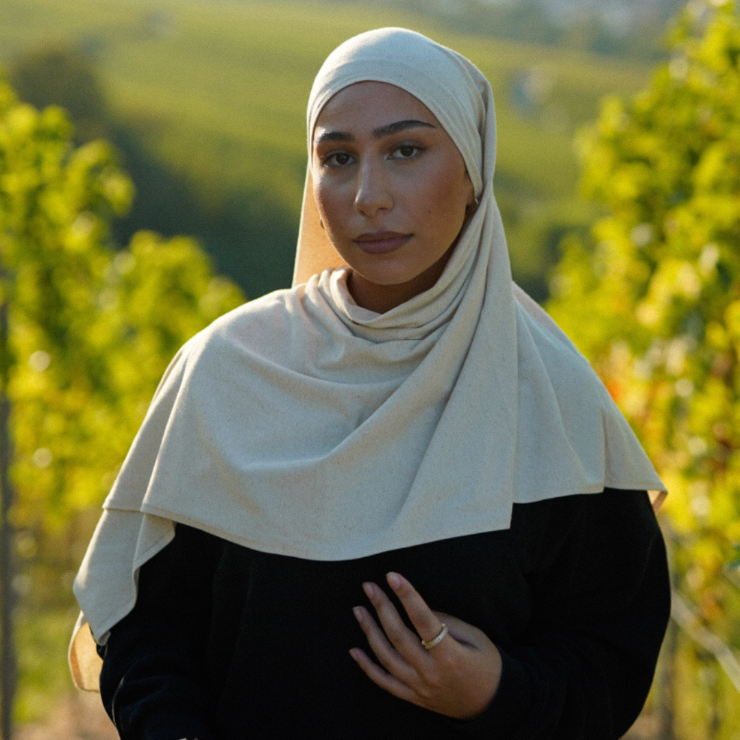 Imperfect Jersey Hijab aus Bio-Baumwolle Cloud -"Organica" - 010